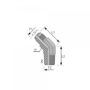 45° Adapter male JIC – male BSPT. (QMJ..MGK)